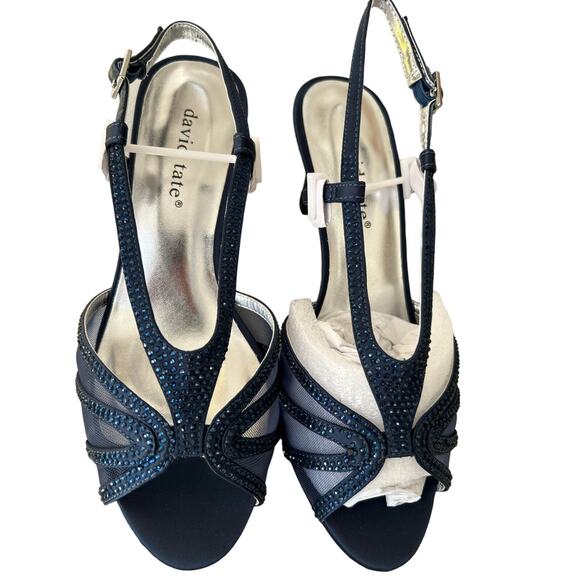 David Tate Women's Refined Embellished Illusion Evening Sandals Heels SZ 6.5 WW - Picture 3 of 8